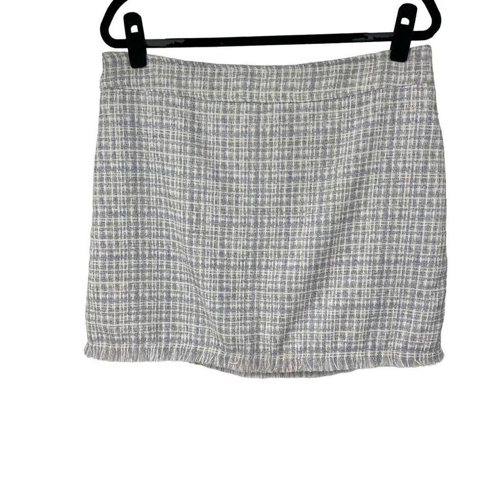 Maison d’‎ Amelie White Lavender Tweed Mini Skirt 10 Women’s